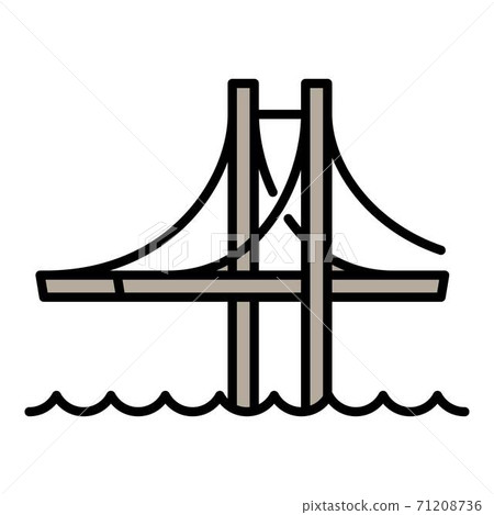 Architecture bridge icon, outline style Architecture bridge icon, outline style 71208736