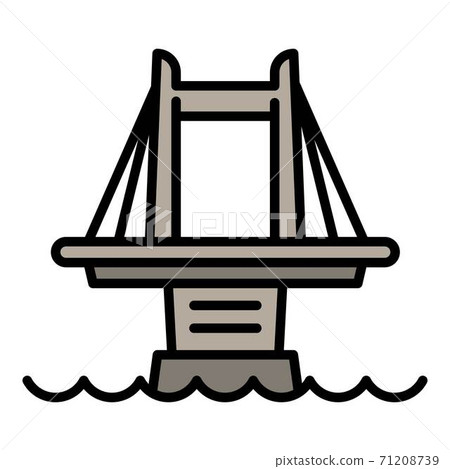City bridge icon, outline style City bridge icon, outline style 71208739