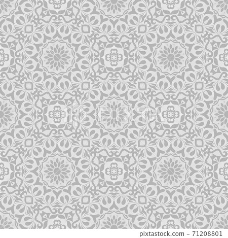 Geometrical grey and white pattern with beautiful ornate , complex texture with floral elements Geometrical grey and white pattern with beautiful ornate , complex texture with floral elements 71208801