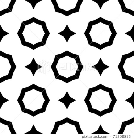 Simple black and white pattern with beautiful symmetric ornate Simple black and white pattern with beautiful symmetric ornate 71208855