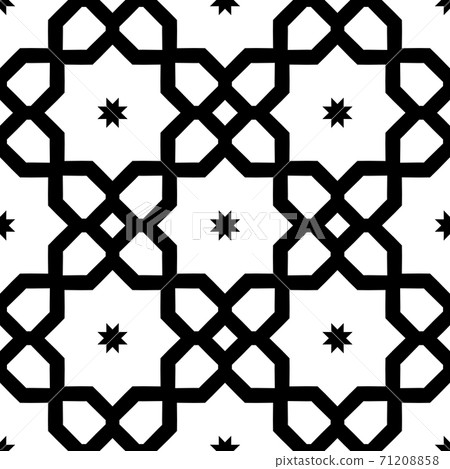 Simple black and white pattern with beautiful symmetric ornate  71208858