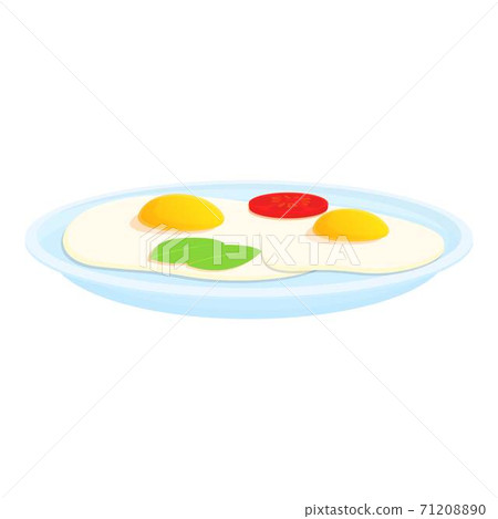 Breakfast healthy eggs icon, cartoon style 71208890