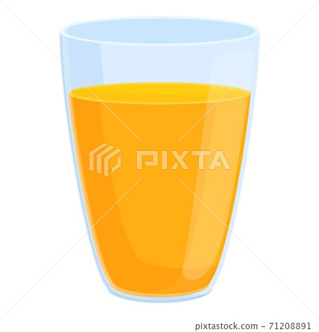 Breakfast juice glass icon, cartoon style Breakfast juice glass icon, cartoon style 71208891