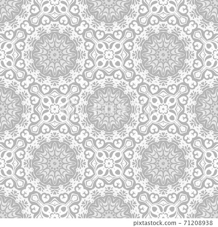 Geometrical grey and white pattern with beautiful ornate , complex texture with floral elements Geometrical grey and white pattern with beautiful ornate , complex texture with floral elements 71208938