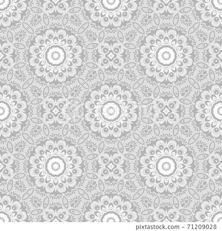 Geometrical grey and white pattern with beautiful ornate , complex texture with floral elements Geometrical grey and white pattern with beautiful ornate , complex texture with floral elements 71209028