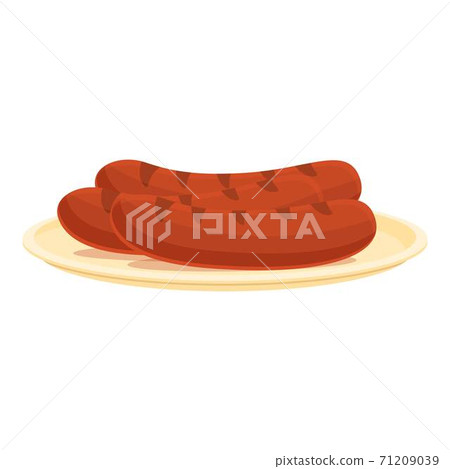 Breakfast grilled sausage icon, cartoon style Breakfast grilled sausage icon, cartoon style 71209039