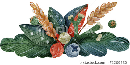 christmas boquet by watercolor christmas boquet by watercolor 71209580
