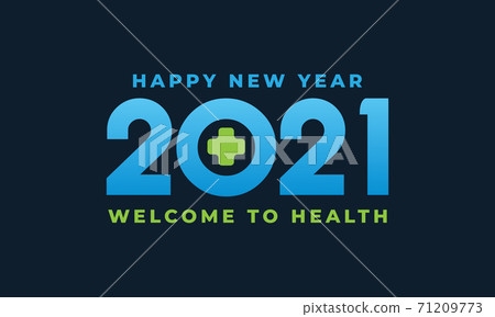 abstract happy new year 2021 with cross health design vector illustration 71209773