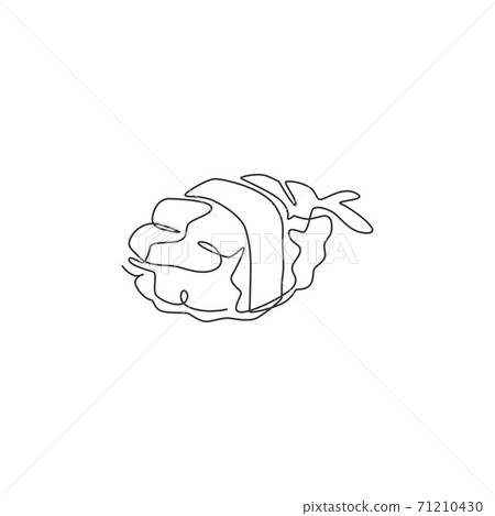 One Single Line Drawing Of Fresh Japanese Stock Illustration