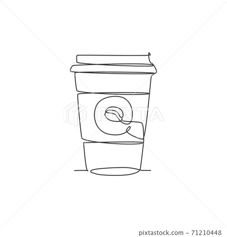 Download One Single Line Drawing Of Hot Fresh Paper Cup Stock Illustration 71210448 Pixta