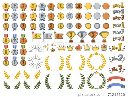 一套可愛的手繪排名圖標 71212620