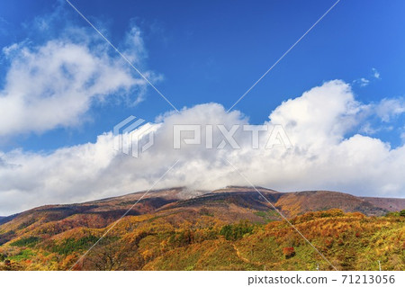 Mt. Fubo seen from Shichikashuku in late autumn, autumn leaves, Shichikashuku Town, Miyagi Prefecture Mt. Fubo seen from Shichikashuku in late autumn, autumn leaves, Shichikashuku Town, Miyagi Prefecture 71213056