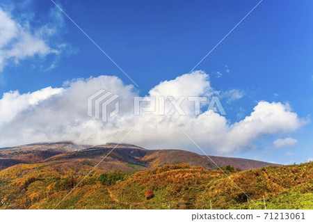 Mt. Fubo seen from Shichikashuku in late autumn, autumn leaves, Shichikashuku Town, Miyagi Prefecture Mt. Fubo seen from Shichikashuku in late autumn, autumn leaves, Shichikashuku Town, Miyagi Prefecture 71213061