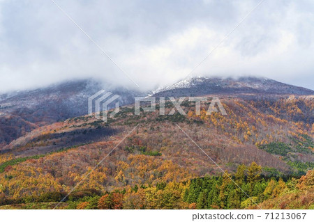 Mt. Fubo seen from Shichikashuku in late autumn, autumn leaves, Shichikashuku Town, Miyagi Prefecture Mt. Fubo seen from Shichikashuku in late autumn, autumn leaves, Shichikashuku Town, Miyagi Prefecture 71213067