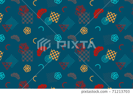 Background material, Japanese pattern Memphis design 71213703