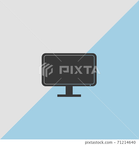 Simple laptop monitor icon on simple color background. Simple laptop monitor icon on simple color background. 71214640