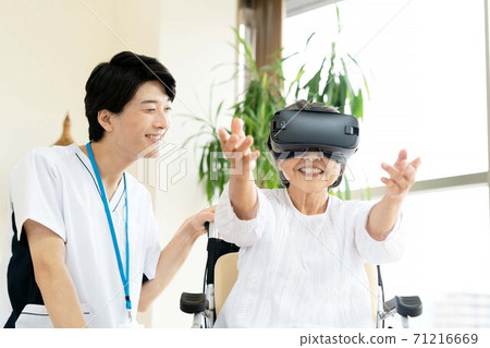 Senior woman rehabilitating and physiotherapist Senior woman rehabilitating and physiotherapist 71216669