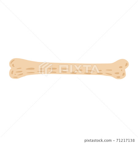 Beige bone isolated on white background. Simple bone size long sketch hand drawn in style doodle. Beige bone isolated on white background. Simple bone size long sketch hand drawn in style doodle. 71217138
