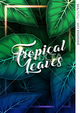 Exotic pattern with tropical leaves background Exotic pattern with tropical leaves background 71217646