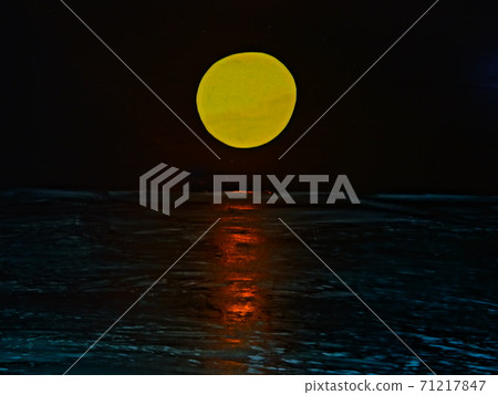 Dark night moon and sea 71217847