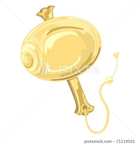 Gold New Year lucky charm "Mallet" icon style illustration 71219583
