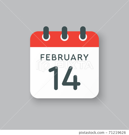 Icon day date 14 February, template calendar page Icon day date 14 February, template calendar page 71219626