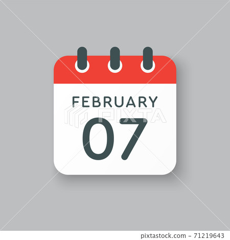 Icon day date 7 February, template calendar page 71219643