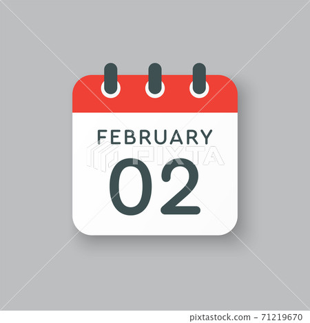 Icon day date 2 February, template calendar page Icon day date 2 February, template calendar page 71219670