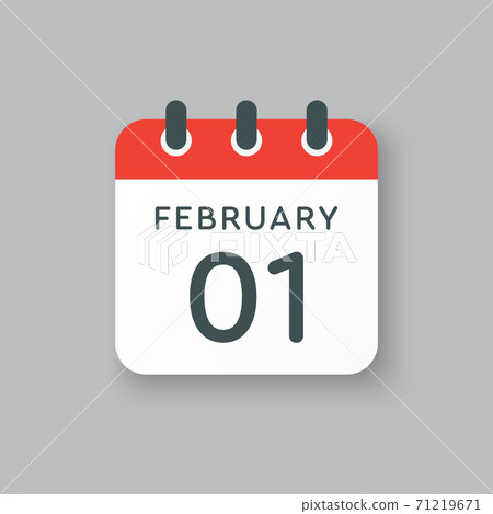 Icon day date 1 February, template calendar page Icon day date 1 February, template calendar page 71219671