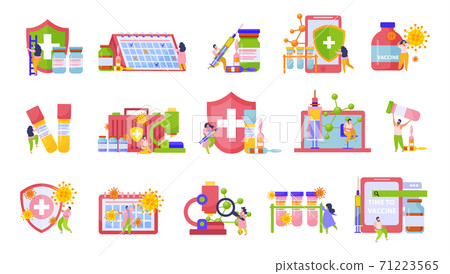Vaccination Flat Isolated Icon Set - Stock Illustration [71223565] - PIXTA