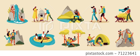 Outdoor Hiking Icon Set - Stock Illustration [71223641] - PIXTA