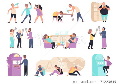 Flat Addiction Icon Set  71223645