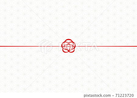 [背景/包裝材料]可愛的梅花結紙設計灰色麻葉圖案 71223720