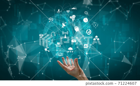 Advanced communication and global internet network connection in smart city 71224607