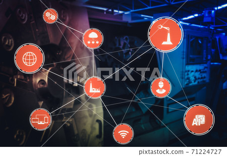 Industry 4.0 technology concept - Smart factory for fourth industrial revolution Industry 4.0 technology concept - Smart factory for fourth industrial revolution 71224727