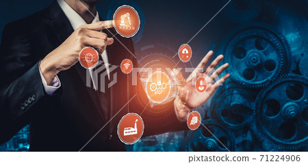 Industry 4.0 technology concept - Smart factory for fourth industrial revolution Industry 4.0 technology concept - Smart factory for fourth industrial revolution 71224906