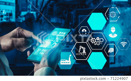 Industry 4.0 technology concept - Smart factory for fourth industrial revolution Industry 4.0 technology concept - Smart factory for fourth industrial revolution 71224907