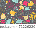 Doodle trendy autumn elements pattern vector illustration 71226220