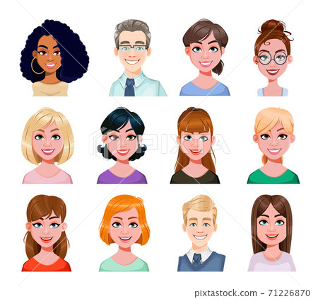 Smiling business people avatar in flat style Smiling business people avatar in flat style 71226870