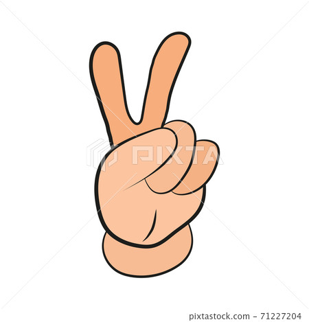 A vector of a hand with a victory gesture. Vector EPS 10 A vector of a hand with a victory gesture. Vector EPS 10 71227204