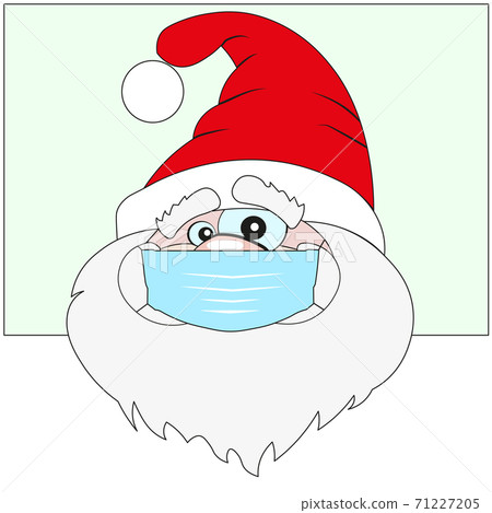Vector EPS 10. Santa Claus Wearing Medical Face Mask. Safe holidays during pandemic outbreak health crisis Vector EPS 10. Santa Claus Wearing Medical Face Mask. Safe holidays during pandemic outbreak health crisis 71227205