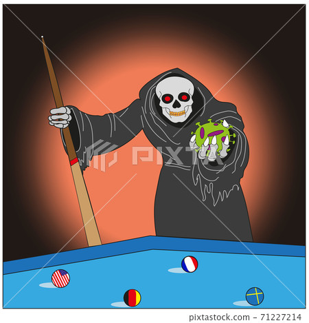 Vector EPS 10. Death plays billiards with the coronavirus Vector EPS 10. Death plays billiards with the coronavirus 71227214
