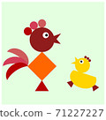 White chicken family in the farm. Vector EPS 10 71227227