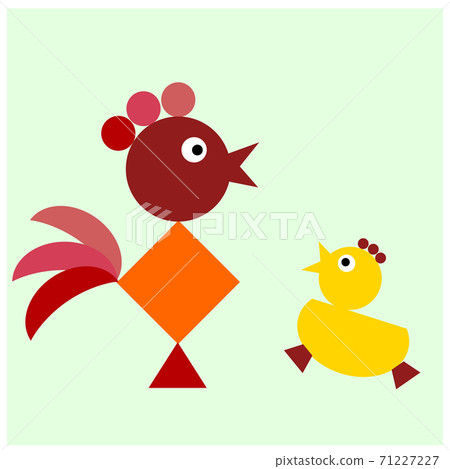 White chicken family in the farm. Vector EPS 10 White chicken family in the farm. Vector EPS 10 71227227