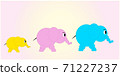 An Illustration elephant family with dad, mom and baby elephant. Vector EPS 10 71227237
