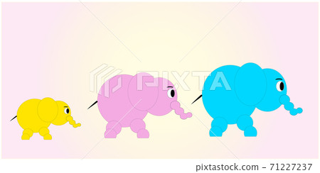 An Illustration elephant family with dad, mom and baby elephant. Vector EPS 10 An Illustration elephant family with dad, mom and baby elephant. Vector EPS 10 71227237