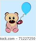 An Illustration of a teddy bear with an air balloon. Vector EPS 10 71227250