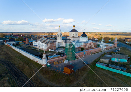 Top view of the ancient Bobrenev monastery. 71227696