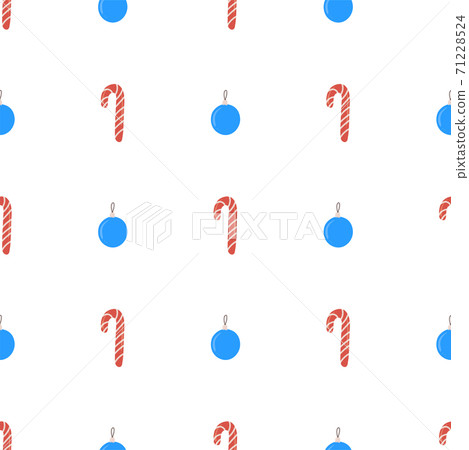 Retro seamless pattern with Christmas tree ball and candy for paper and fabric design. Retro seamless pattern with Christmas tree ball and candy for paper and fabric design. 71228524