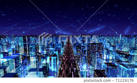 數字城市城市網絡大數據技術通信大樓建築3D圖 71229176